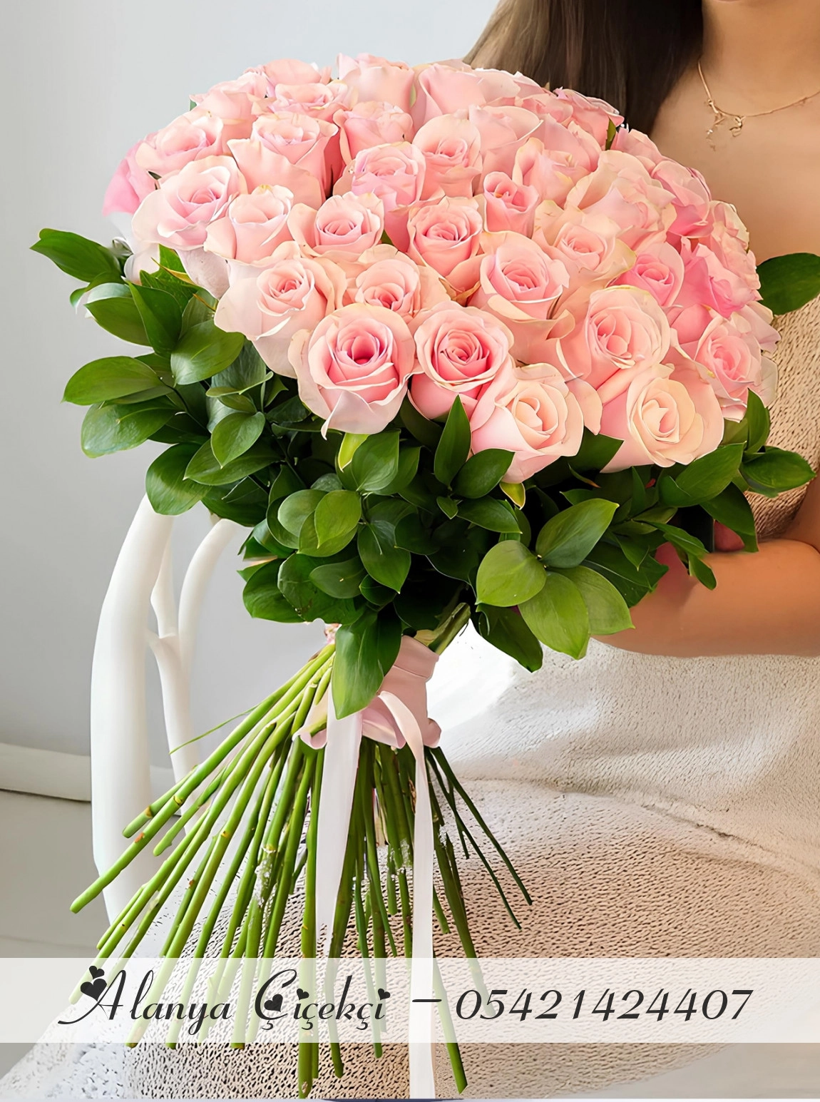 35 Tane Pembe Gül Buketi
