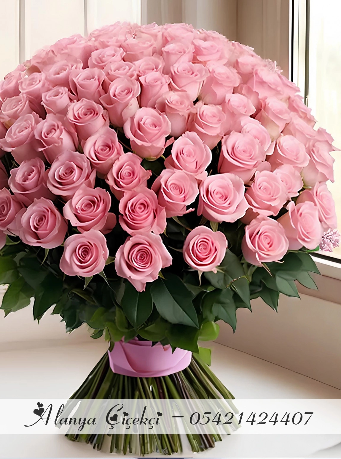 50 Tane Pembe Gül Buketi