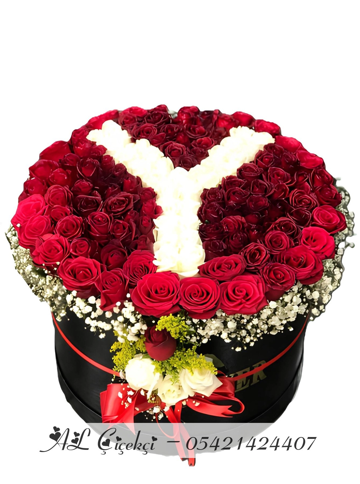 Büyük Kutulu Güllü Harf Çiçek