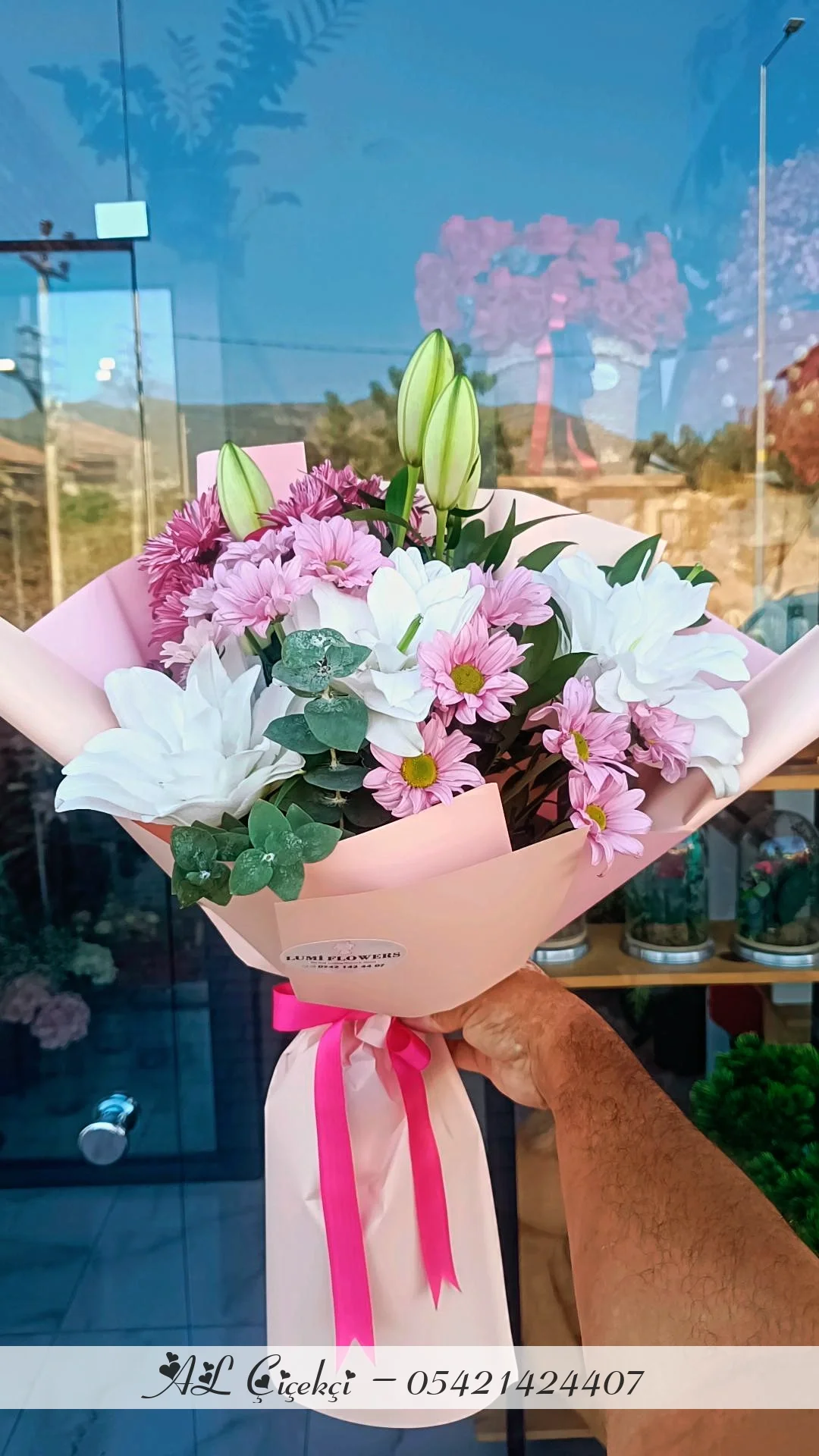 Kırzantem Lilyum Buketi