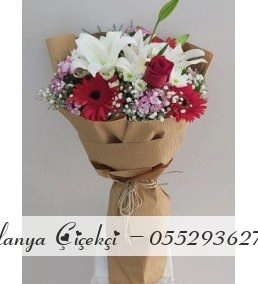 Lilyum, Gül Ve Gerbera Buketi