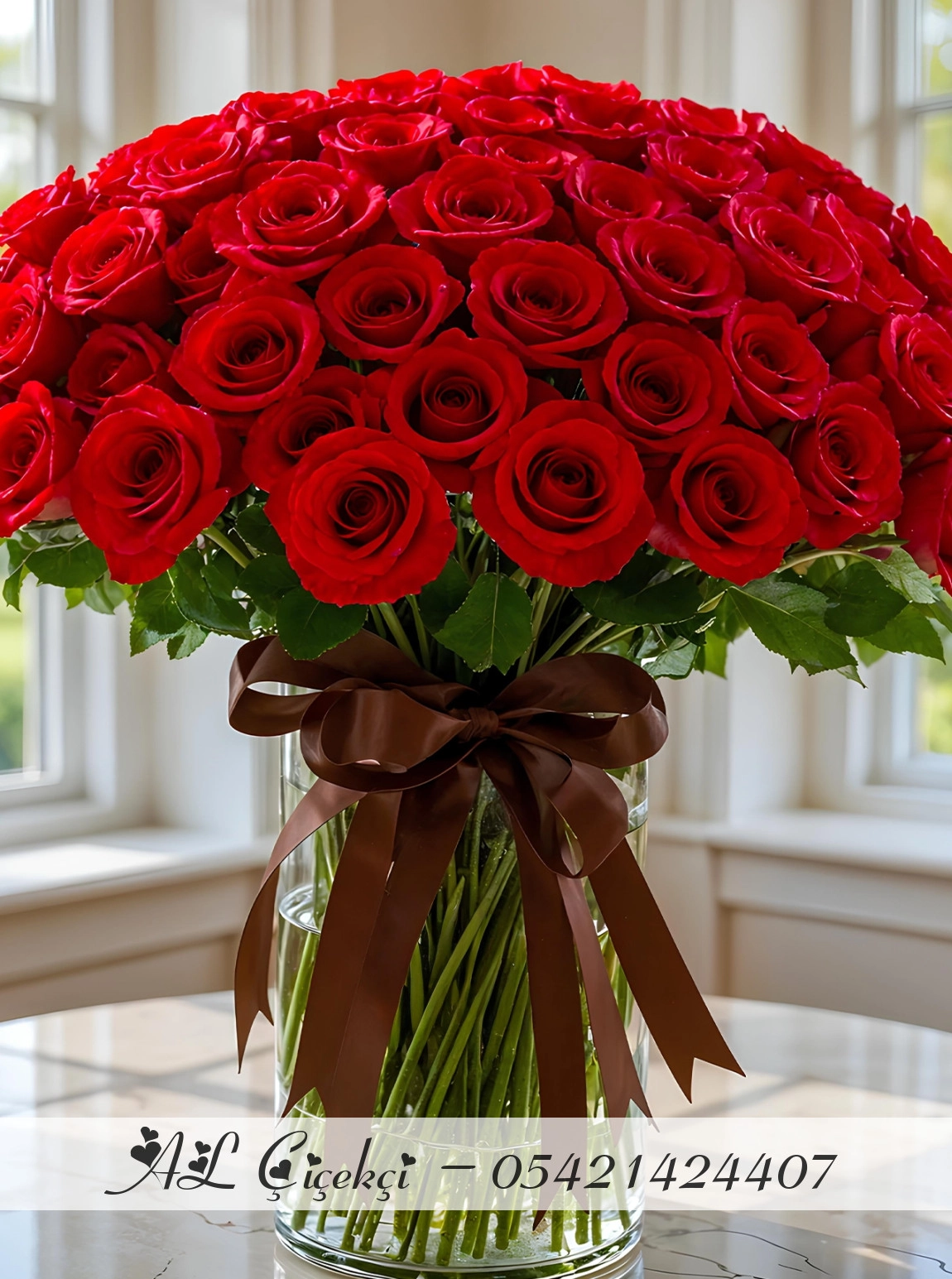 40 Roses in Vase