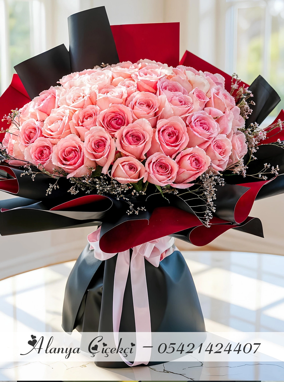 51 Pink Roses Bouquet