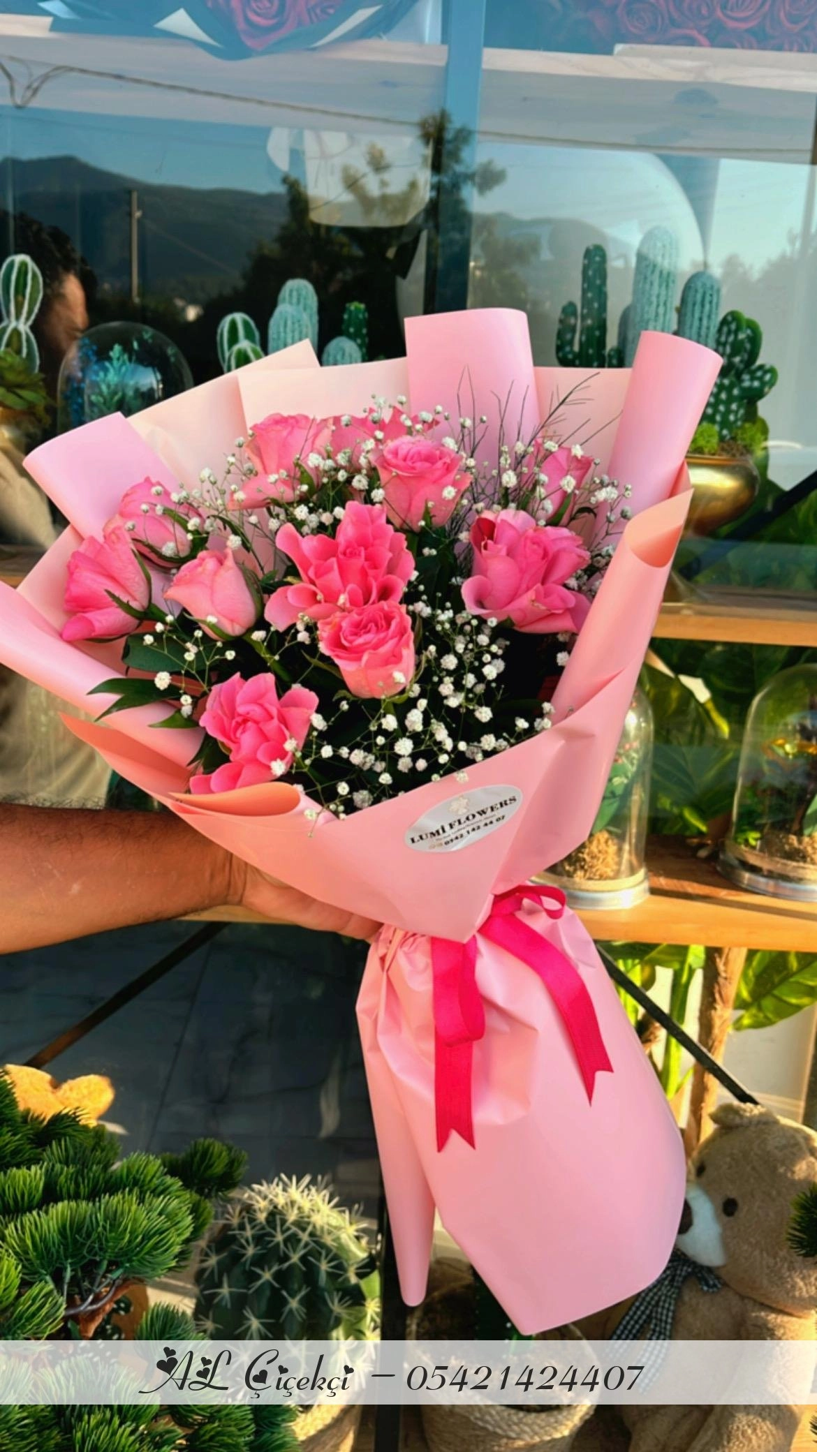 Букет из розовых роз