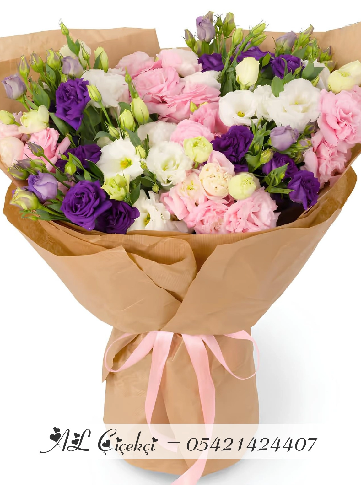 Renkli Lisyantus Eustoma Buket