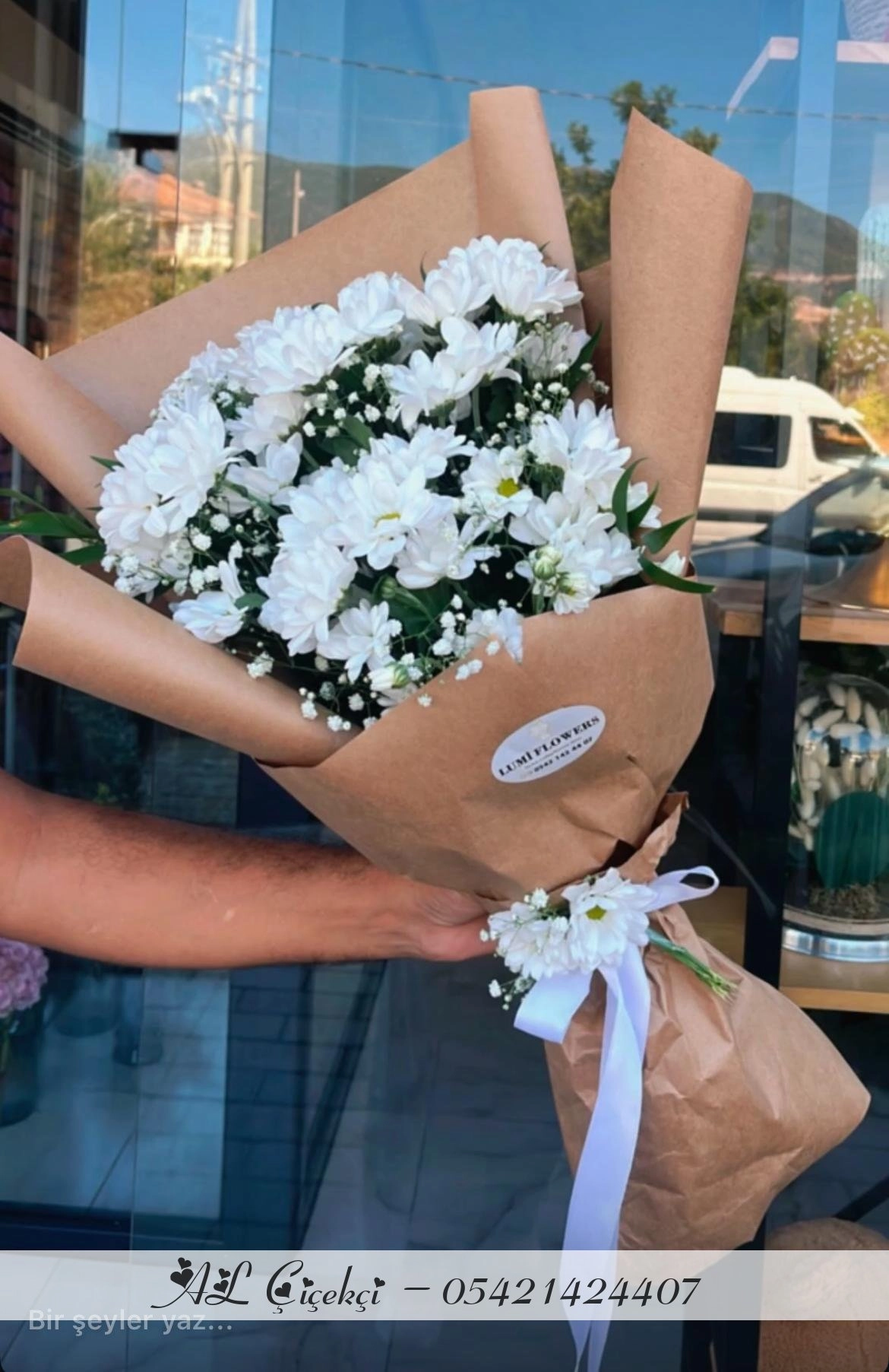 Saf Beyaz Papatya Buketi