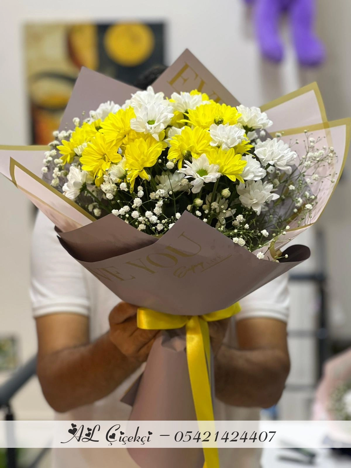 Sarı & Beyaz Papatya Buketi