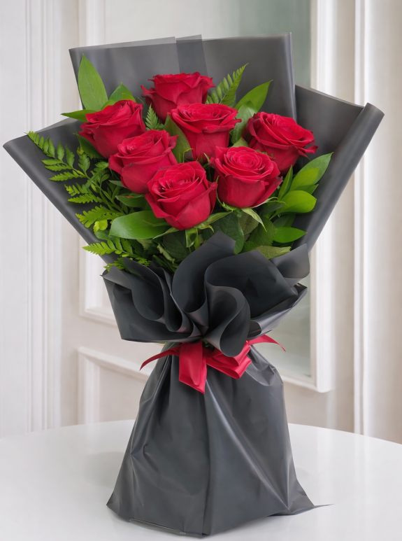 7'Li Kırmızı Gül Buketi
