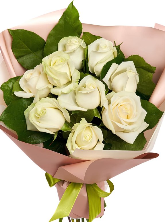 9 Beyaz Gül Buketi