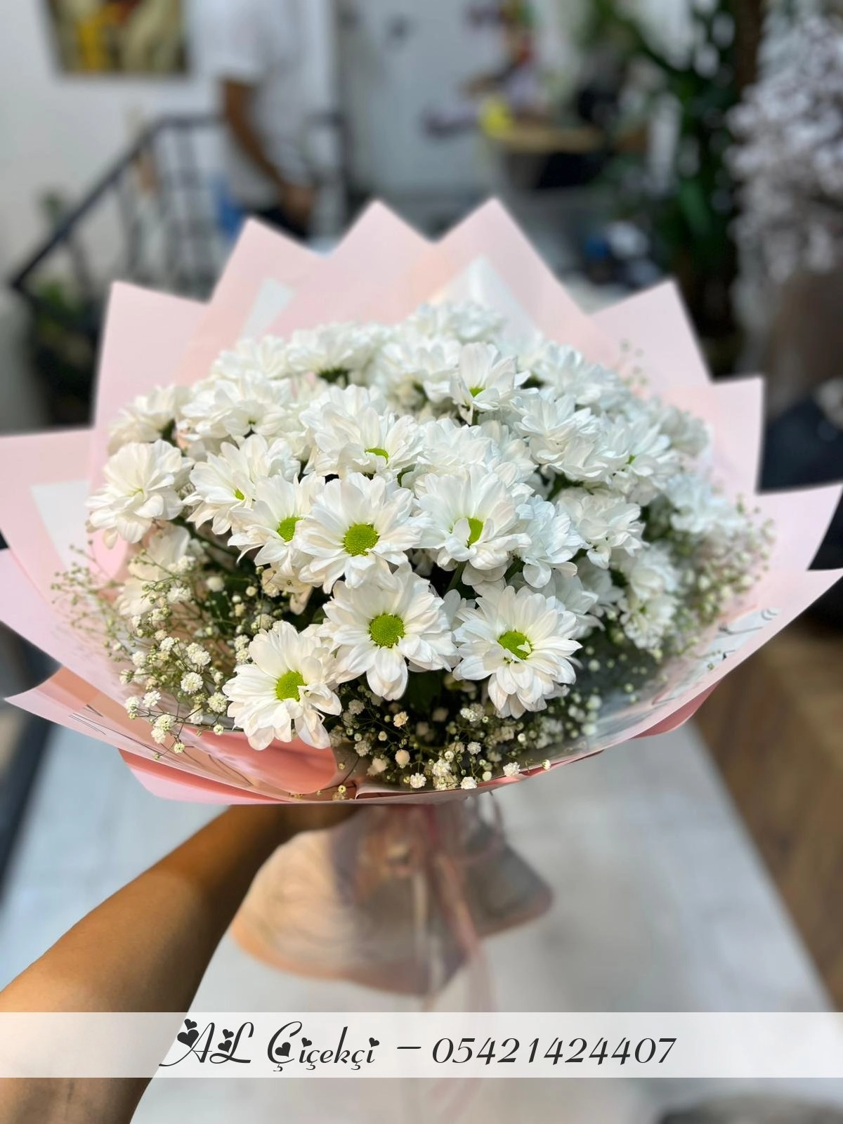 Alanya Beyaz Papatya Buketi