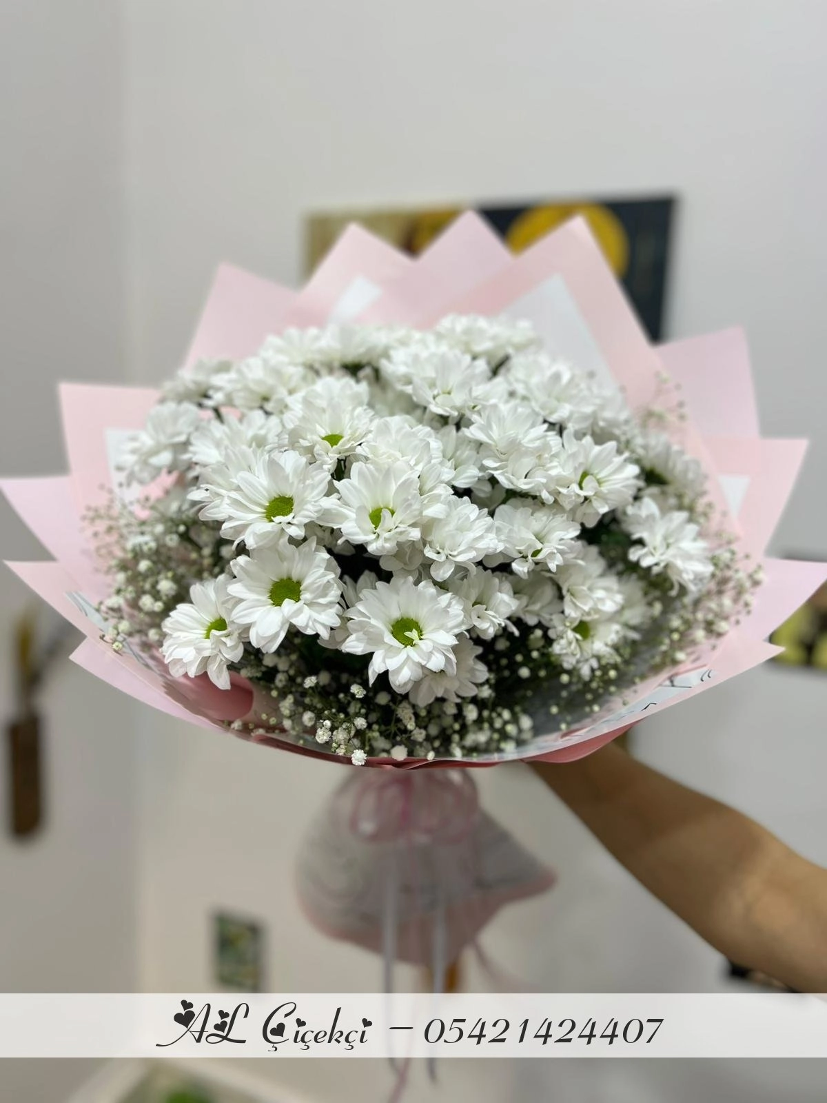 Alanya Beyaz Papatya Buketi