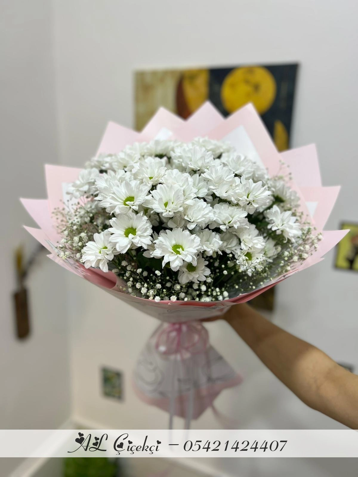 Alanya Beyaz Papatya Buketi
