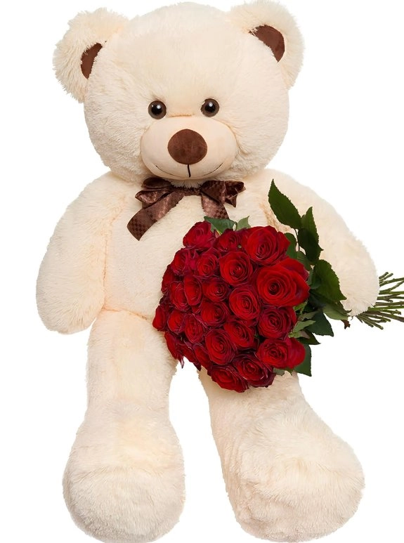 Dev Ayıcık Ve 25 Adet Gül