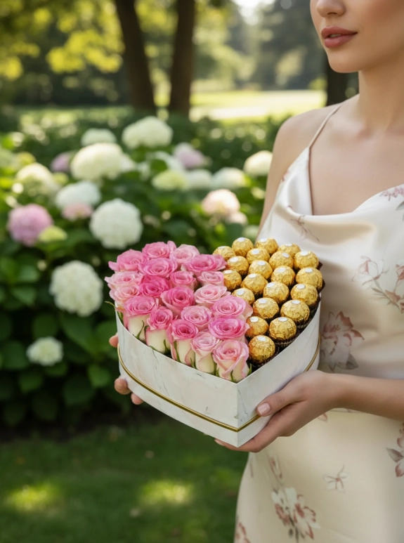Blush & Gold Heart Box