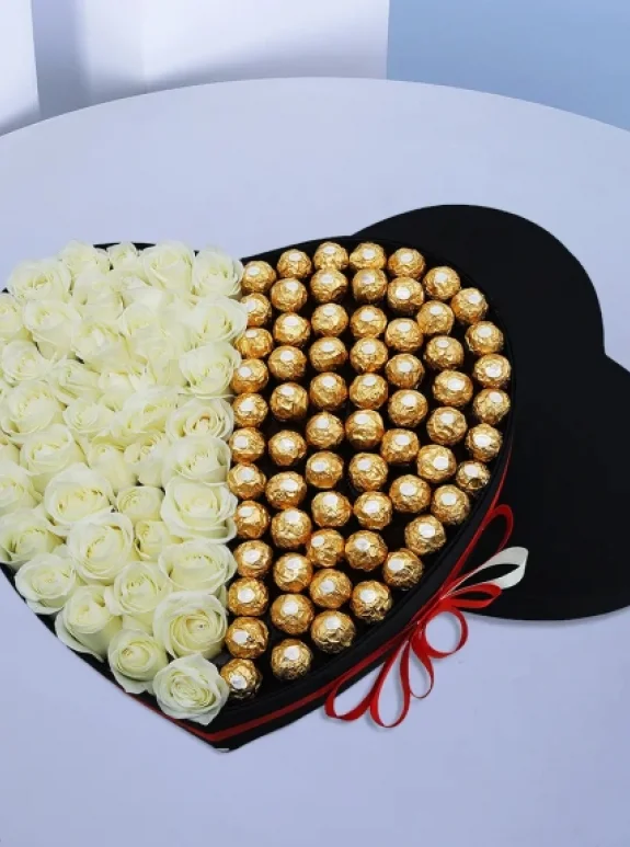 Ivory & Gold Luxury Heart Box