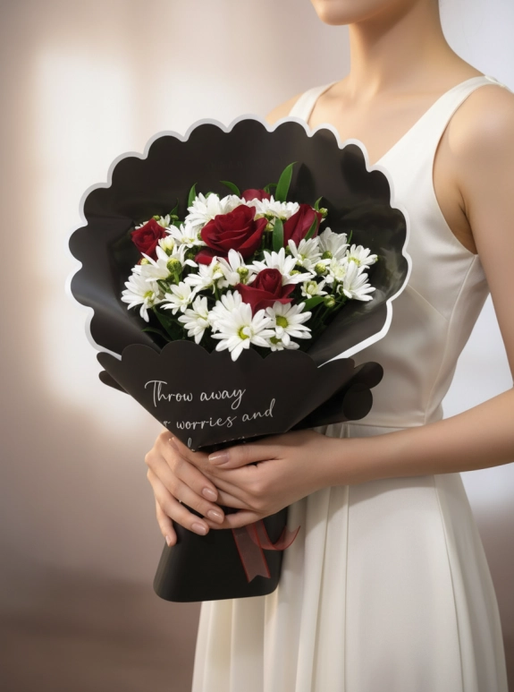 Kırmızı Gül Papatya