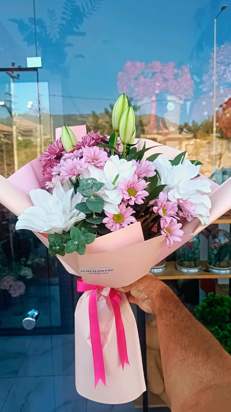 Kırzantem Lilyum Buketi