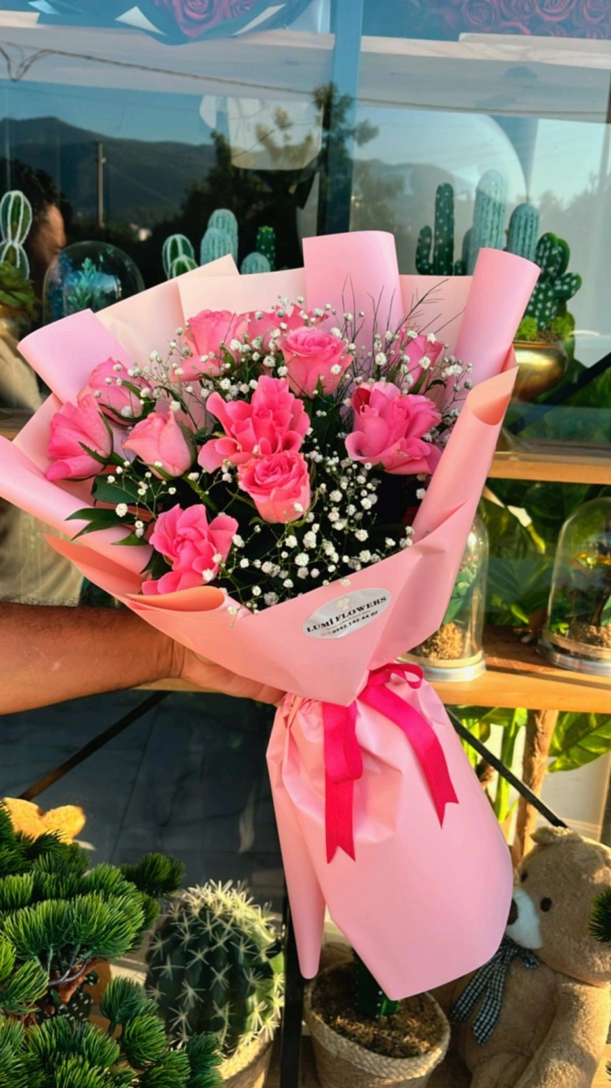 Букет из розовых роз