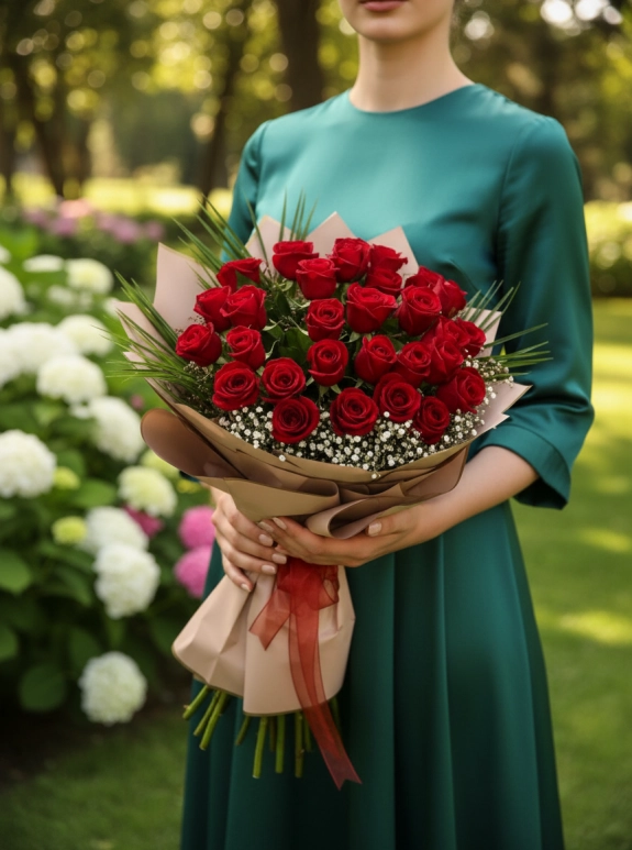 Lumi Velvet Red Roses Bouquet