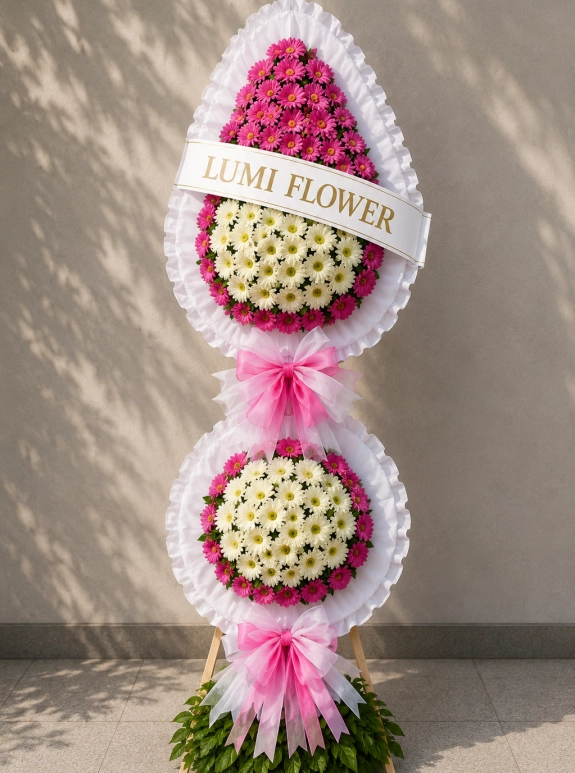 Pink and White Celebration Wreath