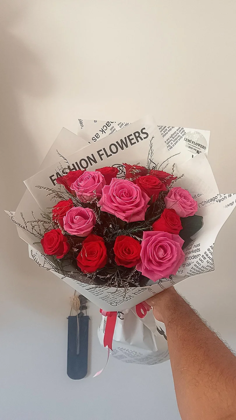 Pembe Kırmızı Gül Buketi