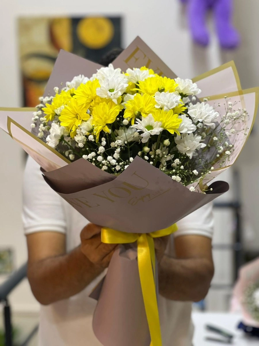 Sarı & Beyaz Papatya Buketi