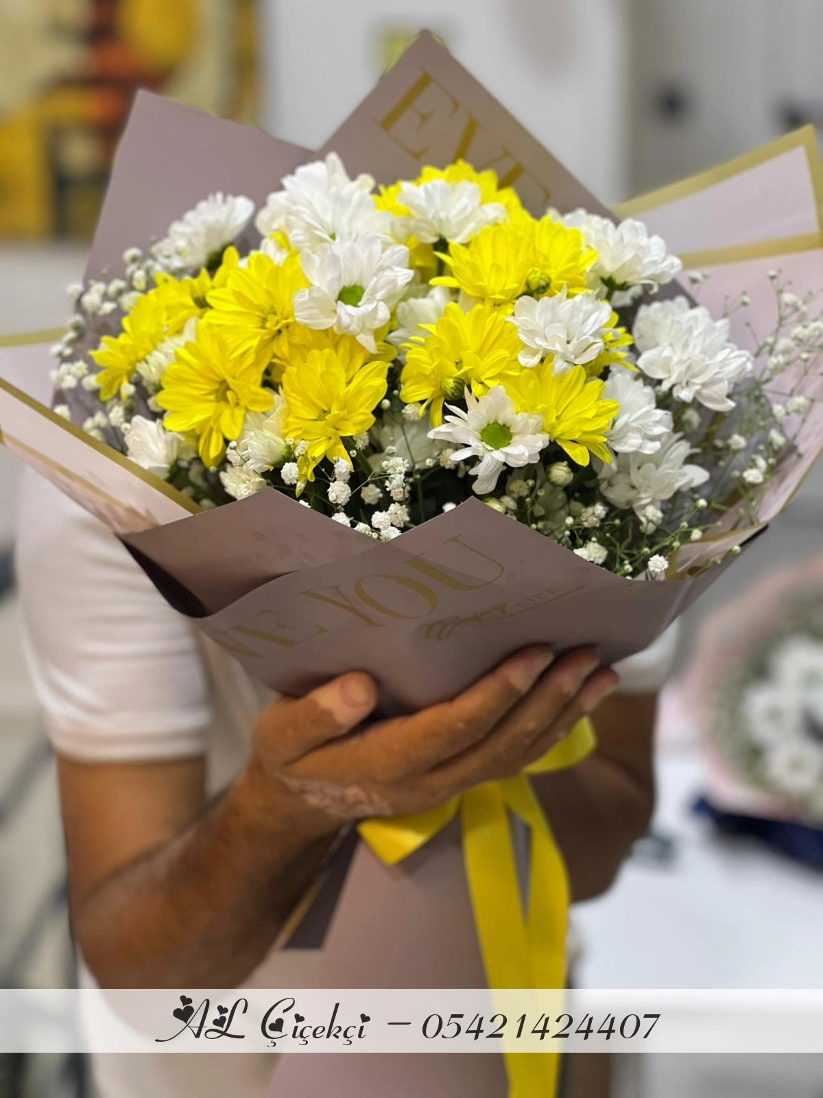 Sarı & Beyaz Papatya Buketi