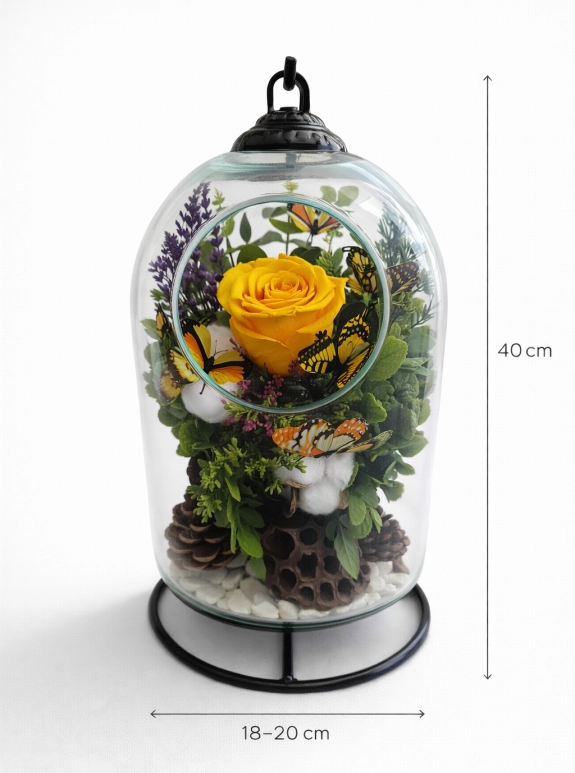 Solmayan Gül Özel Tasarım (Sarı)