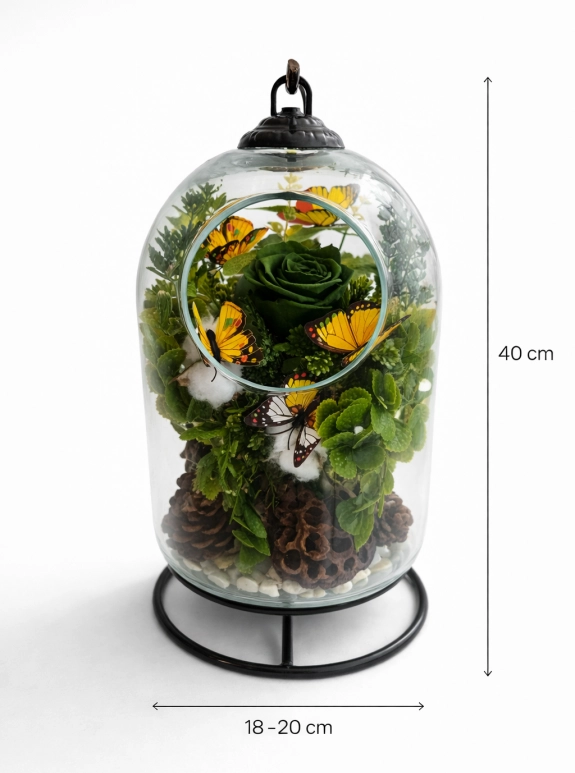 Solmayan Gül Özel Tasarım (Yeşil)